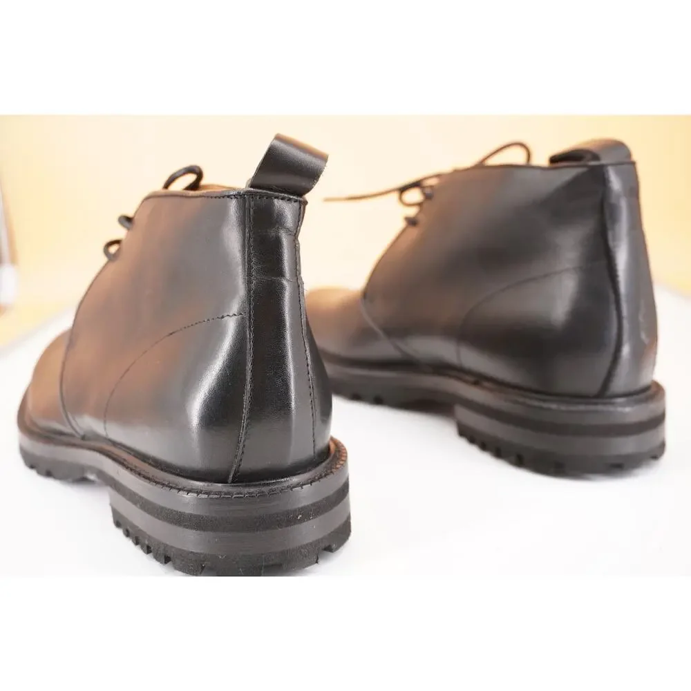 GREATS Brooklyn Chukka Boot Black Leather SZ 8 New Desert Lug 2 lace Army